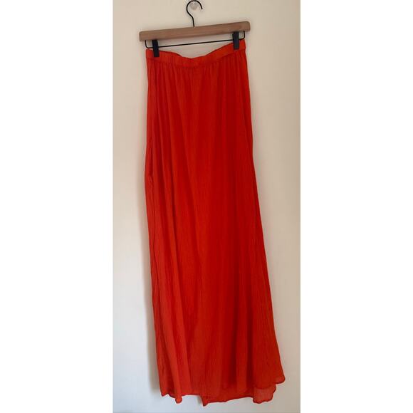 Anthropologie Celandine 100% Cotton Gauze Halter Maxi Dress Orange- XS - Picture 8 of 8